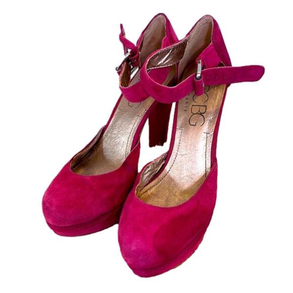 BCBG Paris Hot Pink Ankle Strap Heels - Picture 1 of 7